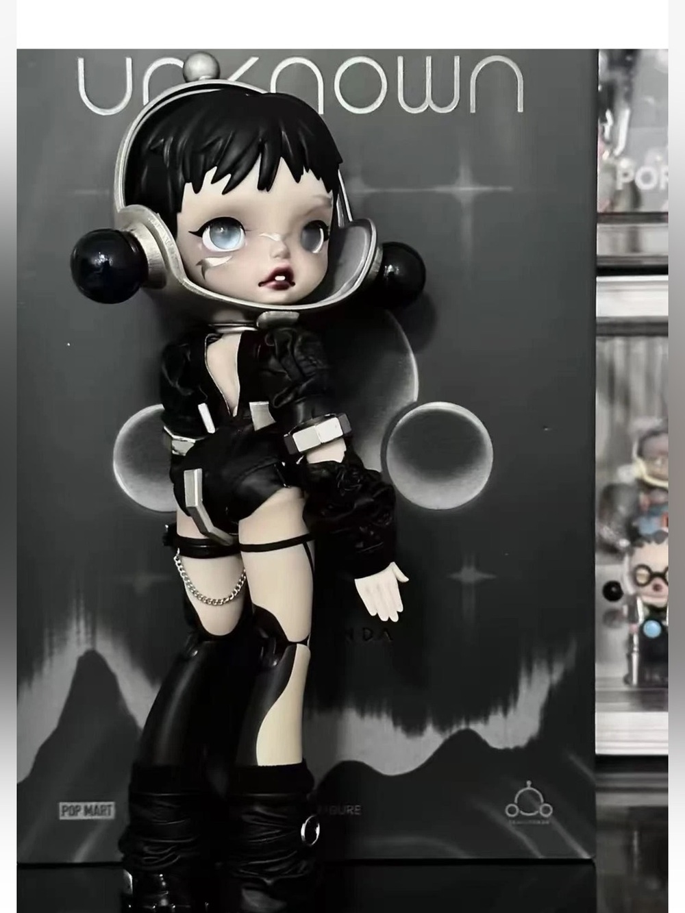2024 The Unknown Skullpanda 1/6 Action Figure. Black outfit open box